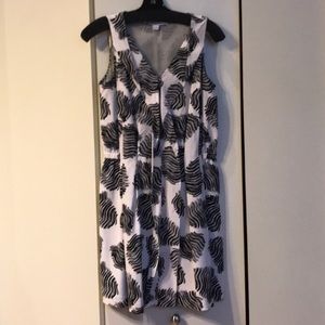 DVF silk dress black and white